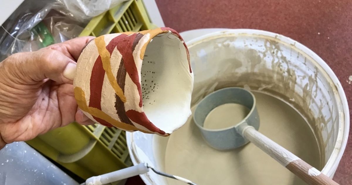 値下・志野鉄絵菓子器