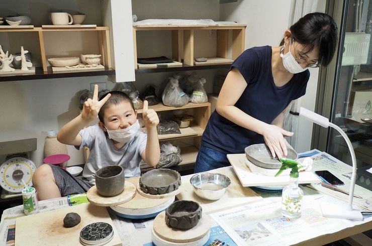 親子で陶芸体験の夏休み