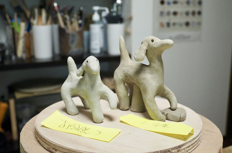 余り粘土で小物作品